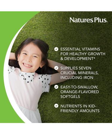 Nature's Plus Children's Vita-Gels Multivitamin - Natural Orange, 90 Softgels | Optimal Growth & Immunity - Buy Online on GoSupps.com