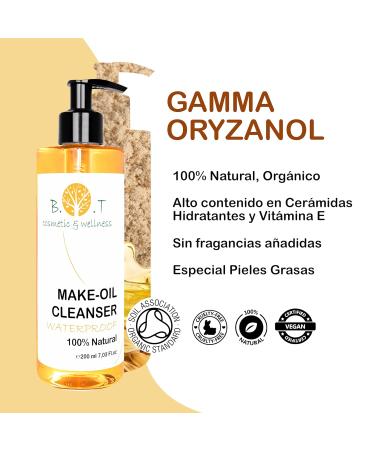 Waterproof Make-Up Removal Oil | 100% Natural Skin Cleanser | Moisturizing & Gentle | 200ml - Buy Online on GoSupps.com