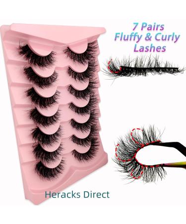 7 Pairs 3D Cat Eye False Eyelashes - Fluffy Volume Curly Faux Mink Reusable Makeup Lashes (TM26) for Stunning Looks - Buy Online on GoSupps.com