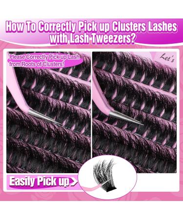 Yawamica Fluffy Lash Clusters - 200D Volume Eyelash Extensions 14-20mm Wispy Individual Lashes | 240pcs DIY for Beginners - Buy Online on GoSupps.com