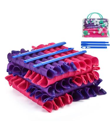 40pcs No Heat Hair Curlers Heatless Spiral Curlers with Styling Hooks 22inch/55cm Magic Hair Rollers No Heat Damage DIY Styling Kit for Women Kids Long Medium Hair