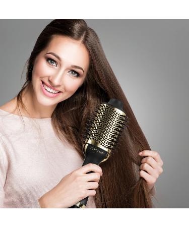 Pro 24K Gold Hair Dryer Brush & Volumizer for Women - 2 in 1 Hot Air Brush and Straightener - Buy Online on GoSupps.com
