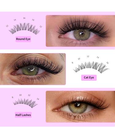 VEYESBEAUTY Lash Clusters - Individual Eyelash Extensions | Thin & Invisible Band | DIY False Lashes for Newbies | Wispy Lash Tray 8-16mm Mixed Length - Buy Online on GoSupps.com