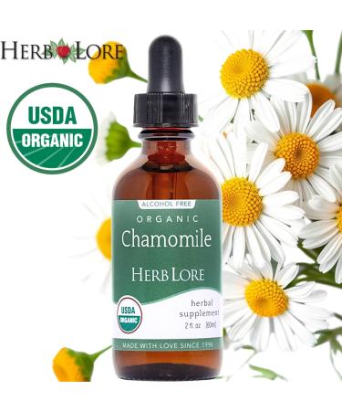 Herb Lore Organic Chamomile Tincture - Liquid Chamomile Drops for Babies & Adults - Melatonin-Free Sleep Supplement (2 fl oz) 2 Fl Oz (Pack of 1) - Buy Online on GoSupps.com