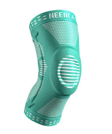 NEENCA Knee Brace with Patella Gel Pads & Side Stabilizers - Medical Grade Compression Sleeve for Meniscus Tear, ACL, Arthritis - Joint Pain Relief - Size M Peacock Blue - Buy Online on GoSupps.com