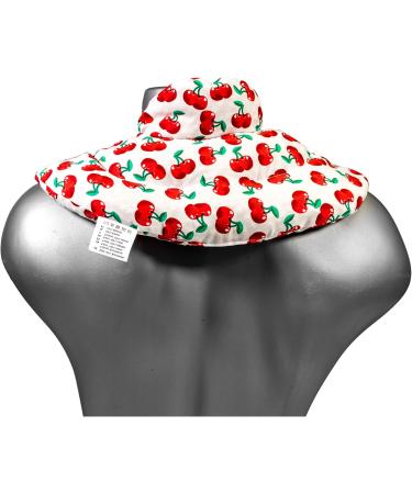 2-in-1 Neck Pillow with Stand-Up Collar - Cherry-White Linseed Heat & Cold Therapy - Buy Online on GoSupps.com