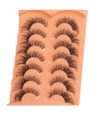 WTvane Style 1 20mm Cat Eye Mink False Eyelashes - Pack of 7 Pairs for Fluffy, Natural Look and Light Dramatic Fox Eye Effect - Buy Online on GoSupps.com