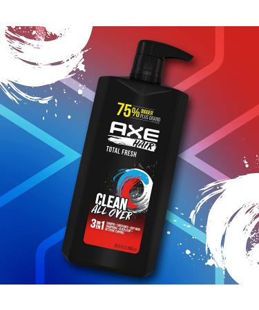 Axe 3-in-1 Body Wash, Shampoo, and Conditioner for Men - Total Fresh Scent, 28 oz (4 Pack) - Buy Online on GoSupps.com