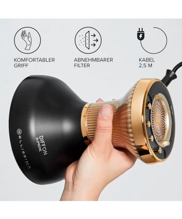 Bellissima Diffon Supreme - XL Hot Air Diffuser for Curly Hair | 12 Fingers Ceramic Technology Arganoil 2 Speeds 3 Temp Settings Ionizer - Buy Online on GoSupps.com