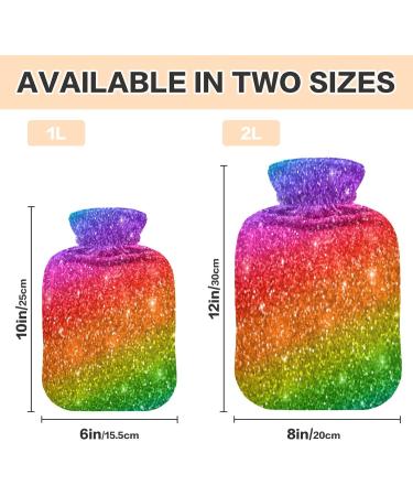 Buy Rainbow Glitter Star Galaxy Hot Water Bottle 2L - Ideal for Cramps & Pain Relief | Hot/Cold Compress for All Ages - Buy Online on GoSupps.com