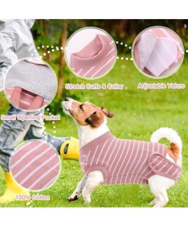 Breathable Post-Surgery Dog Body Suit - Hjumarayan XXL Pink Striped Castration Recovery for Small & Medium Dogs - Buy Online on GoSupps.com