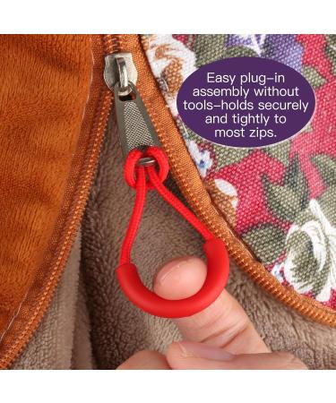 50 Zip Pendant Pulls - Nylon Anti-Slip Zipper Handles 10 Color Options for Backpacks & Sportswear - Buy Online on GoSupps.com