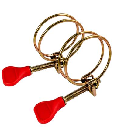 2X Double Wire Hose Clamps Red - 32-40mm - for 1.25" Ribbed Hosing 32-40mm - Red 1.25"