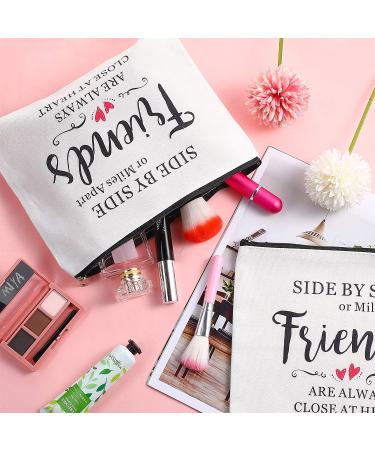 5 Piece Friend Gift Cosmetic Bag Set - Long Distance Friendship Travel Cases for Women - Birthday & Christmas Makeup Bags - Side by Side Friends, Family, Sister - Buy Online on GoSupps.com