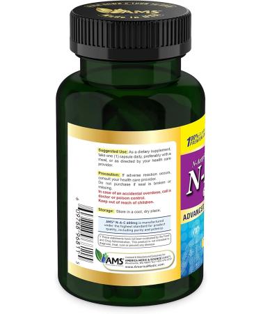 America Medic & Science NAC 600mg - Lung Health & Immune Support Supplement | N-Acetyl-Cysteine Antioxidant | 60 Capsules - Buy Online on GoSupps.com