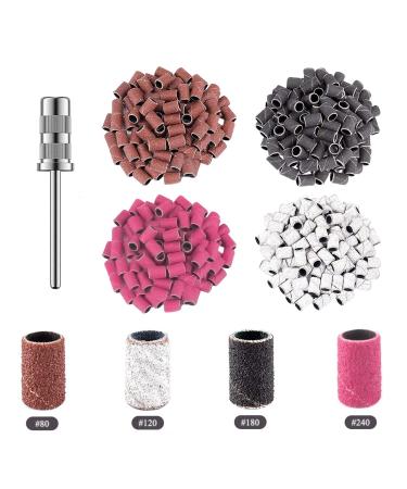 qingmeng grinding sleeve nail miller 200 pieces grinding cap nail miller attachments for gel nails 80/120/140grit mini sleeves nail miller for manicure nail design nail art 200# - Buy Online on GoSupps.com