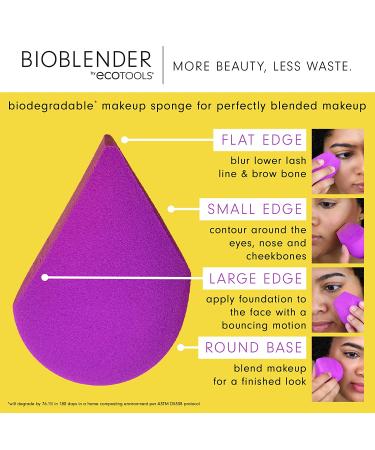 EcoTools Bioblender Makeup Sponge Duo - Natural Beauty Sponges for Liquid & Cream Products - Foundation & Concealer Blending Sponges - Cruelty Free & Vegan - 2 Count - Buy Online on GoSupps.com