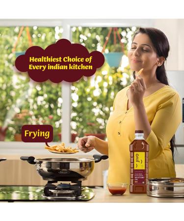 Jivo Wellness Pvt Ltd JIVO Cold Pressed Kachi Ghani Chemical Free Mustard Daily Cooking Oil 1 Liter Recommended for roasting frying baking All types of cuisines Mustard Oil - Buy Online on GoSupps.com