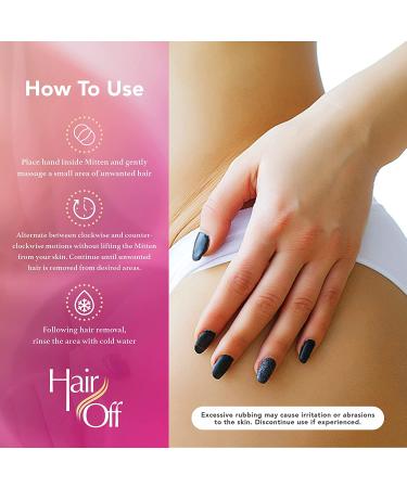 Hair Off Hair Remover Mitten - All-Natural Full Body Hair Removal - Painless & Chemical Free - Exfoliates Skin - 3 Mittens Per Box - Buy Online on GoSupps.com