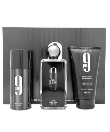 Afnan 9 PM Luxury Perfume Gift Set Eau De Parfum (3.4 Oz) Deodorant (5.0 Oz) Shower Gel (6.7 Oz) 9 PM Gift Set - Buy Online on GoSupps.com