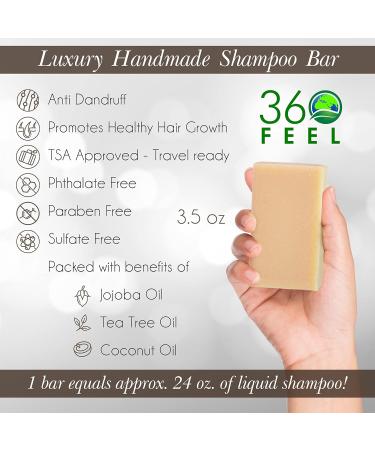 Bay Rum Shampoo Bar Soap - Vegan Oatmeal Hair Bar | Handmade Growth Oils Prevents Loss & Flakes | TSA-Approved | Gentle for Hair Body & Beard - Buy Online on GoSupps.com