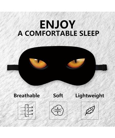 Black Cat Silk Eye Mask | Adjustable Cute Sleep Masks for Women & Funny Gifts for Men Boys & Girls - Buy Online on GoSupps.com