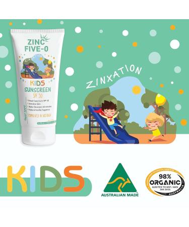 Kids Mineral Sunscreen SPF 50 | 98% Organic Non-Nano Zinc Oxide Sensitive Skin Safe Broad-Spectrum UVA/UVB Protection - Buy Online on GoSupps.com