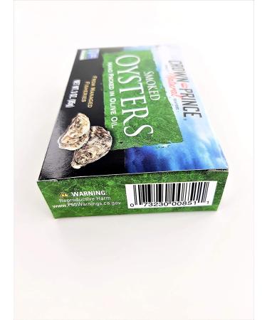 Crown Prince Smoked Oysters in Oil - 3 Ounce (Pack of 2) - Buy Online on GoSupps.com