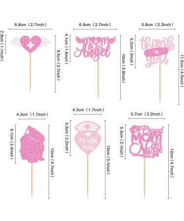 Cyodoos 24Pcs Nurse Cupcake Toppers Nursing School Graduation Cupcake Picks for Medical Rn Nurse Grad Themed Birthday Party Doctor Nurse Theme Party Supplies Pink - Buy Online on GoSupps.com