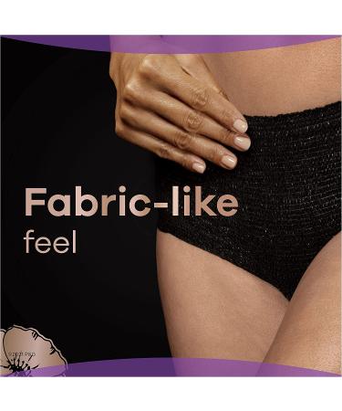 Always Discreet Boutique Incontinence & Postpartum Underwear, Large, Black - 20 Count - Buy Online on GoSupps.com