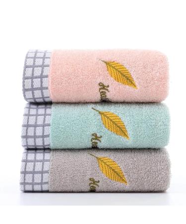 LittleleafD towels pure cotton facial cleansing thick absorbent soft household adults men and women for bathing wiping the face foot -free 3 pieces