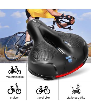 BRGOOD Men's Bike Seat - Waterproof with Dual Shock Absorbing Balls, Memory Foam Padding - Universal Fit for Exercise Bike/Cruiser - 10.2x8.2 inches - Buy Online on GoSupps.com