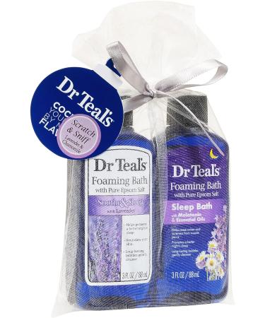 Dr Teal's Foaming Bath Holiday Gift Combo Pack - Lavender & Melatonin for Skin, Senses, and Stress - Buy Online on GoSupps.com