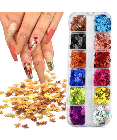 Buy CKFYahp 3D Holographic Maple Leaf Nail Art Glitter Sequins | Autumn Nail Design & DIY Crafts - International Shipping - Buy Online on GoSupps.com