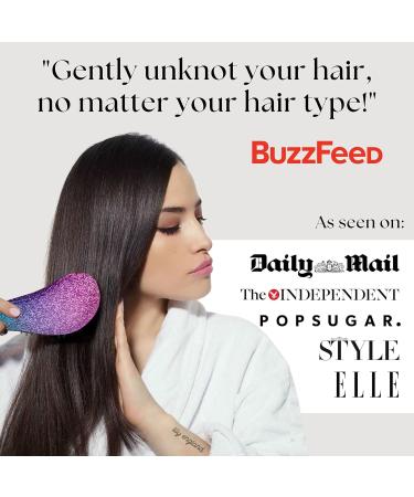 Lily England Detangle Hair Brush for Curly, Straight & Thick Hair - Gentle Detangling Hairbrush for Kids & Women - Flexible Bristles - Purple Glitter/Pink/Purple - Buy Online on GoSupps.com