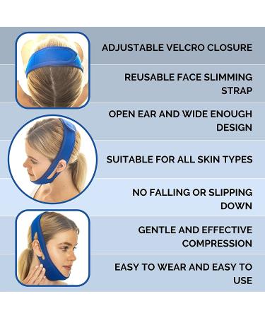 Double Chin Reducer Face Lifting Band | Anti Snoring Chin Strap - Blue - Buy Online on GoSupps.com