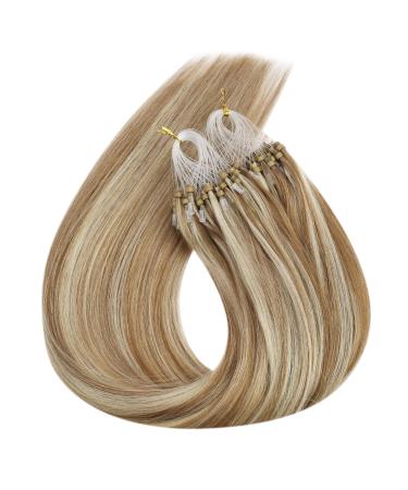 UGEAT Microring Extensions | Real Hair Light Brown & Gold Brown Highlight | 50cm #10/613 Micro Extensions for International Shipping - Buy Online on GoSupps.com