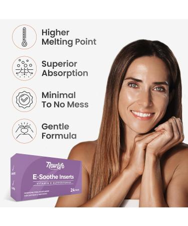 NewLife Naturals Vitamin E Suppositories 38IU | Natural Relief for Vaginal Dryness Menopause & Atrophy - 24 Inserts - Buy Online on GoSupps.com
