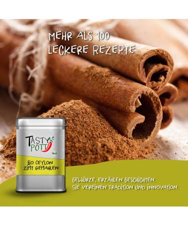 Jeske Sports Supplies Tasty Pott Basic spices basic spices spice mixtures spices powder spicy flavor organic Ceylon cinnamon ground 100 g - Buy Online on GoSupps.com