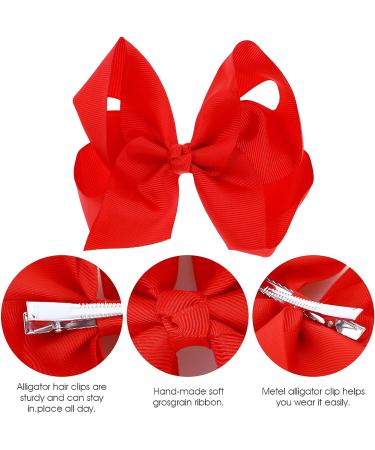 Molain Ribbon Hair Bows Clips Barrettes - 6 Inch Red Ponytail Holder for Girls and Women - Cheerleading Hairpin for Halloween, Christmas, Valentines Day - Easter Cosplay Party Accessories - Buy Online on GoSupps.com