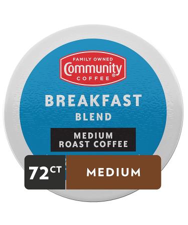 Community Coffee Breakfast Blend 72 Count Coffee Pods - Medium Roast - Compatible with Keurig 2.0 - 72 Count (Pack of 1) - Buy Online on GoSupps.com