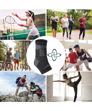 Ankle Brace & Compression Sleeve for Men & Women | Support for Sprains Fasciitis & Achilles Injuries - Large Black - Buy Online on GoSupps.com