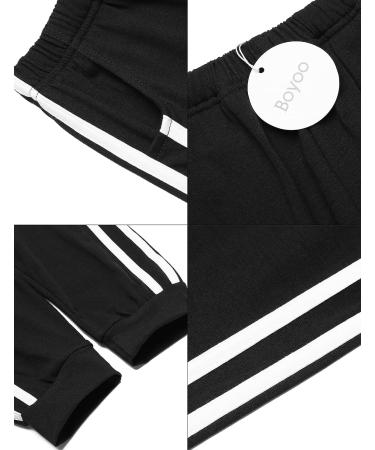 Boyoo Boys Black Sweatpants | Youth Training Athletic Jogger Pants | 6-14Y Kids | Size 9-10 Years - Buy Online on GoSupps.com
