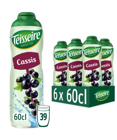 Teisseire Blackcurrant Syrup for Refreshing Drinks Cocktails Recyclable Bottle 6x60cl