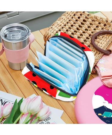 MUOOUM Menstrual Pad Bag Zipper Sanitary Napkin Pouch for Women and Girls - Ladybug on Green Leaves Design - Multi-colored - Buy Online on GoSupps.com