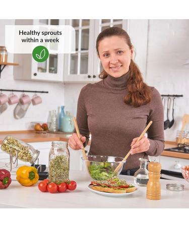 Seed Sprouting Jar Lids - 2 Pack Stainless Steel Strainer Screens for Regular Mouth Mason Jars | Grow Fresh Broccoli, Alfalfa, Beans at Home - Buy Online on GoSupps.com