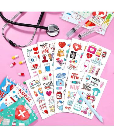 GeRRiT 10Pack Nurse Temporary Tattoos Sticker Medical Nurse Graduation Themed Decorations Future Pharmacist Pharmacy Stickers Temporary Tattoos for Graduation Adults Boys Girls Prizes Carnival - Buy Online on GoSupps.com