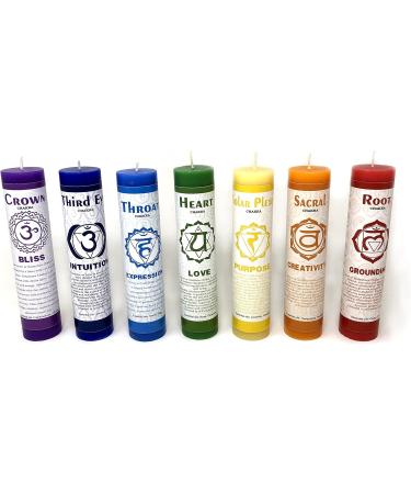 Vrinda 7 Chakra Scented Candle Set - Aromatherapy for Meditation Yoga & Relaxation | Hand-Poured Natural Essential Oils - Buy Online on GoSupps.com