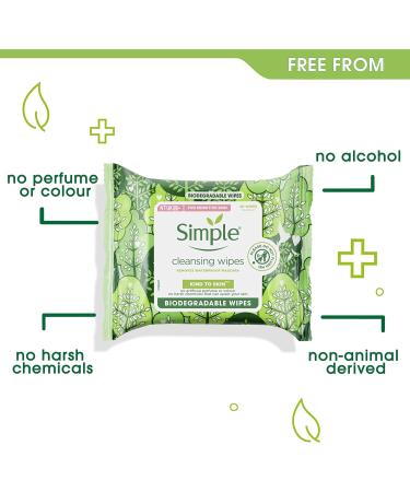 Simple Kind to Skin Biodegradable Cleansing Wipes - 20 PC | Remove Waterproof Makeup | Sensitive Skin Friendly - Buy Online on GoSupps.com