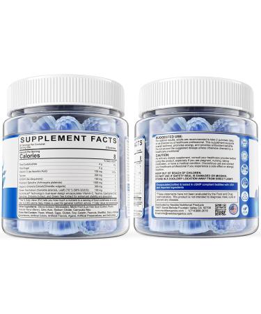 Organic Blue Spirulina Gummies, High Phycocyanin from Nutrient-Rich Blue-Green Algae for Antioxidants, Cellular Energy & Cleanse, Superfood w/Chlorella, CoQ10 & VC,Taurine,Green Tea, Sugar Free, 60 Ct 60 Count (Pack of 1) - Buy Online on GoSupps.com